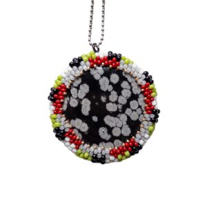 Náhrdelník s vločkovým obsidiánem č.16